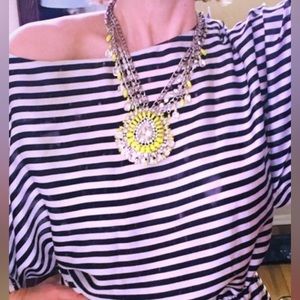 Banana Republic neon yellow statement necklace